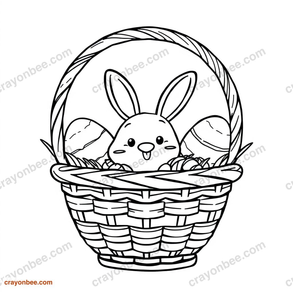 Easter Basket Coloring Page — Free Printable PDF