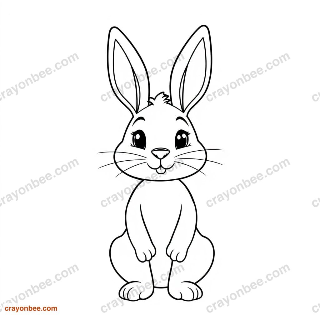 Easter Bunny Coloring Page — Free Printable PDF