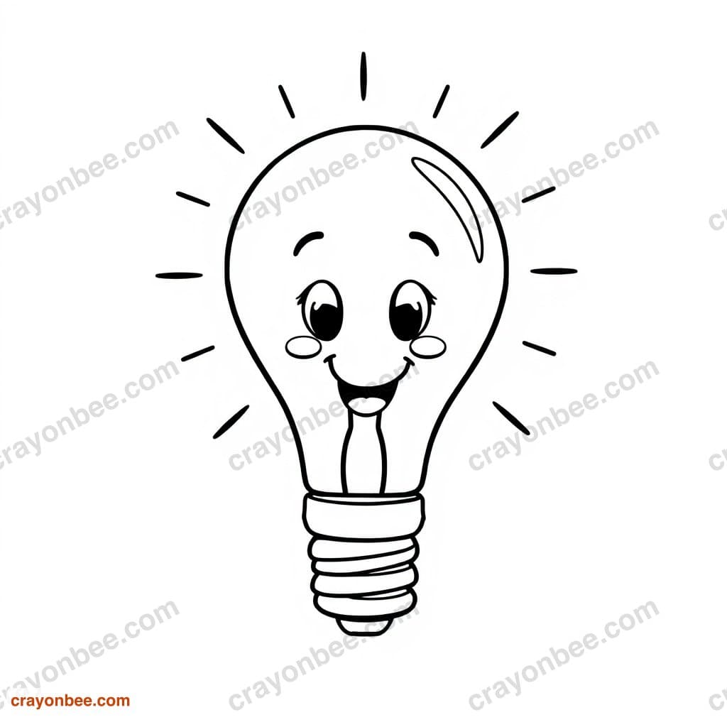 Electric Bulb Coloring Page — Free Printable PDF