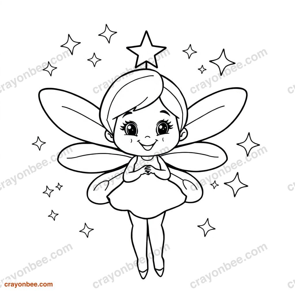 Fairy Coloring Page — Free Printable PDF