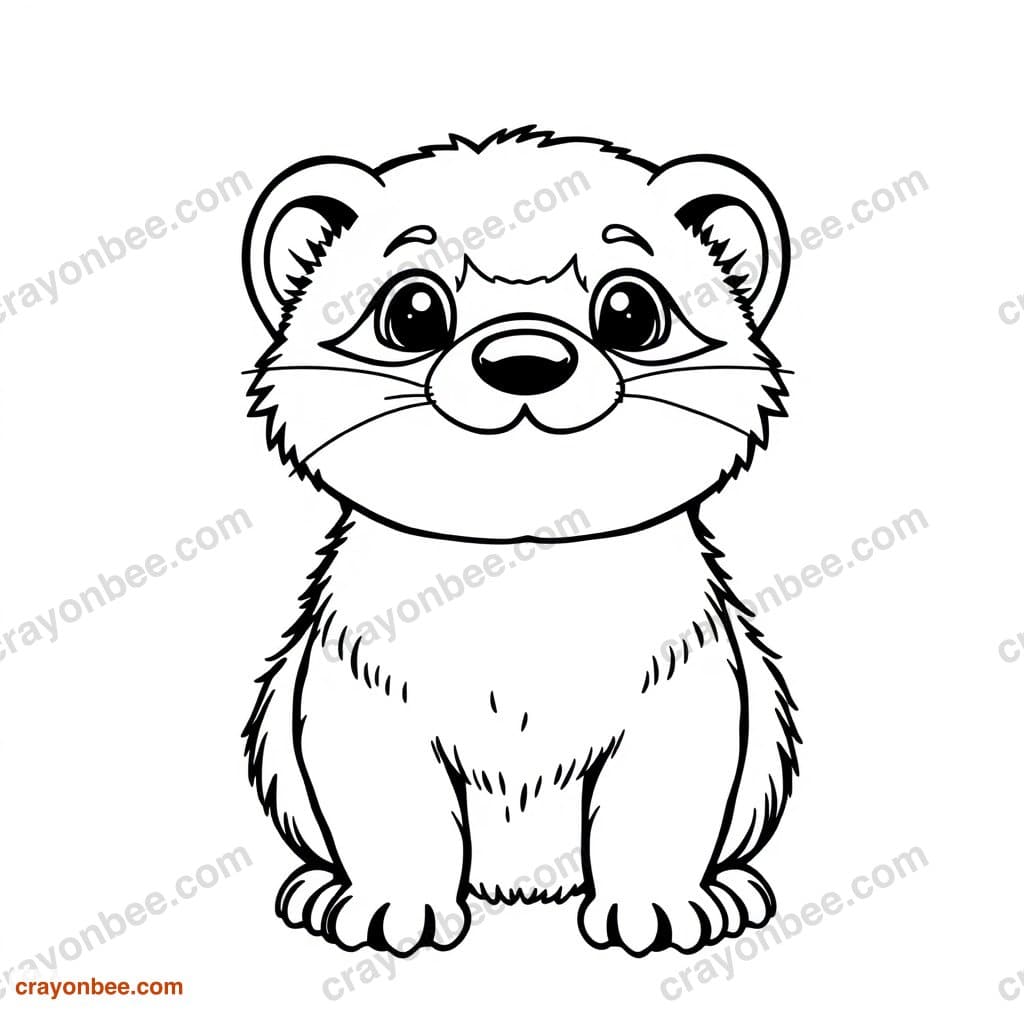 Ferret Coloring Page — Free Printable PDF