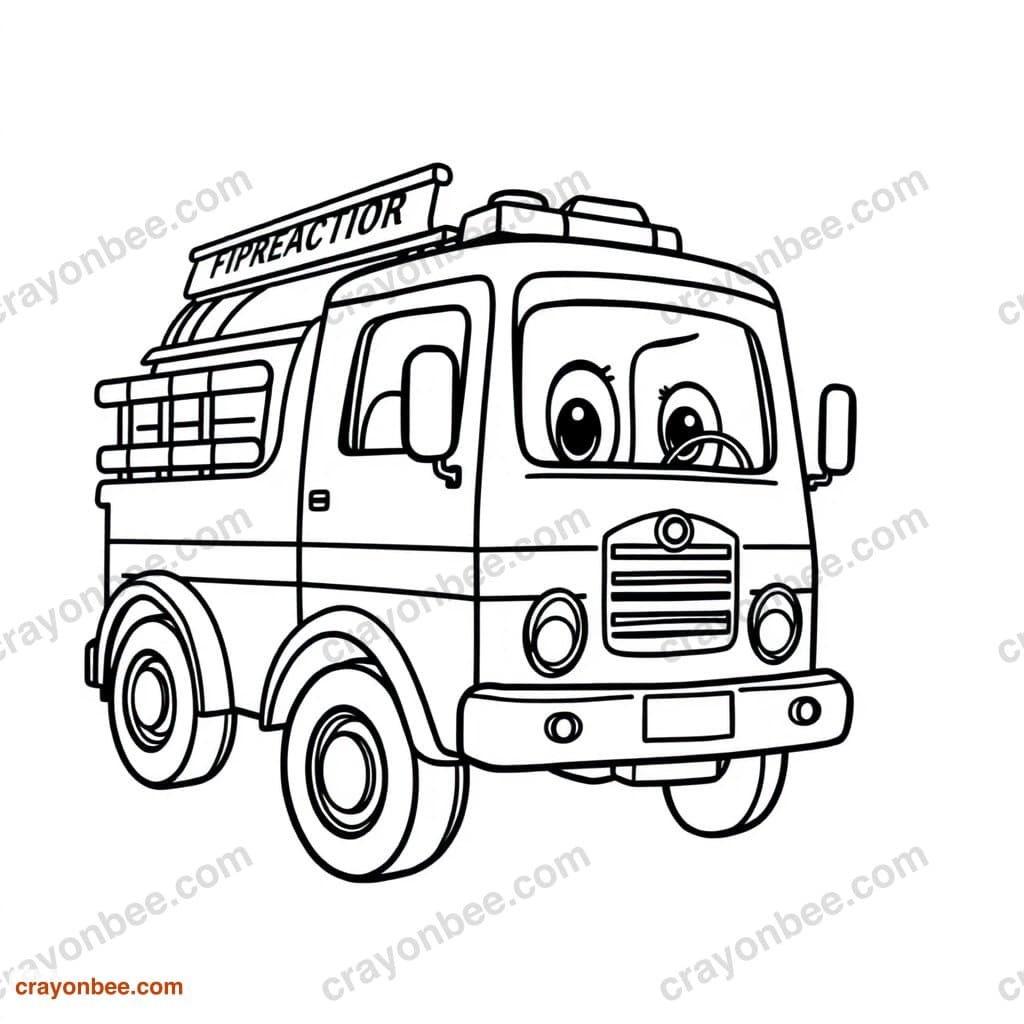 Fire Truck Coloring Page — Free Printable PDF