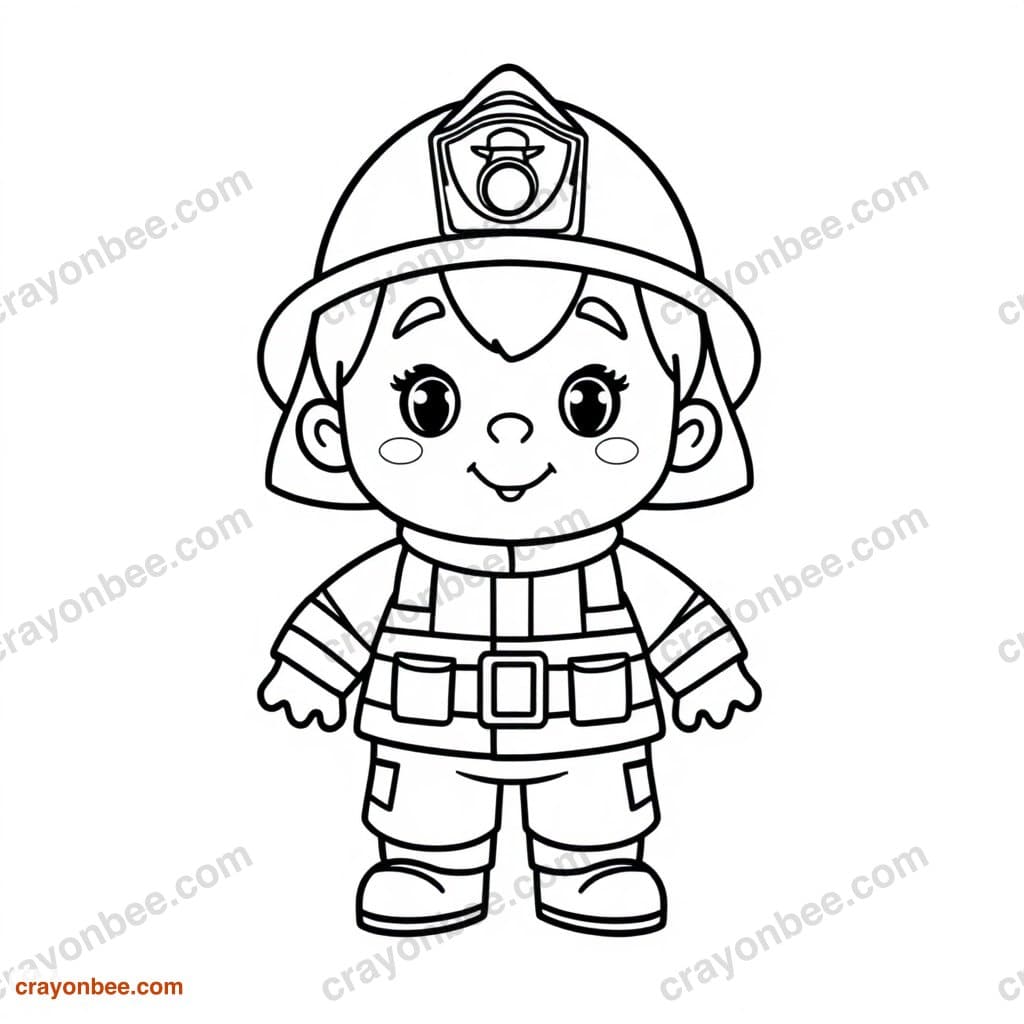 Firefighter Coloring Page — Free Printable PDF