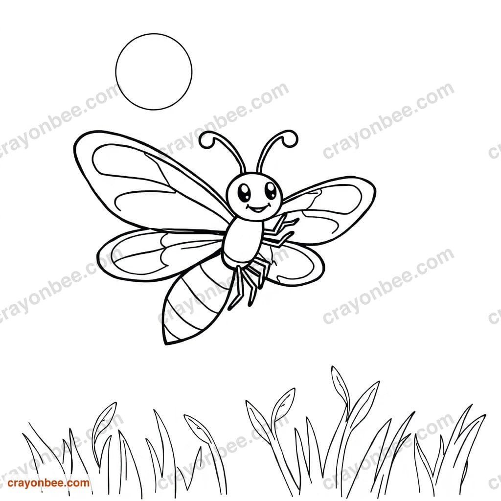 Firefly At Night Coloring Page — Free Printable PDF