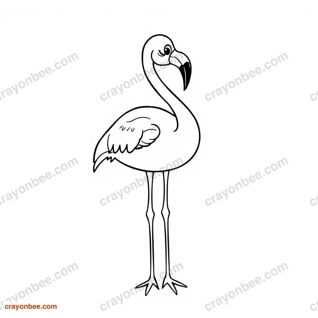 Flamingo Coloring Page — Free Printable PDF