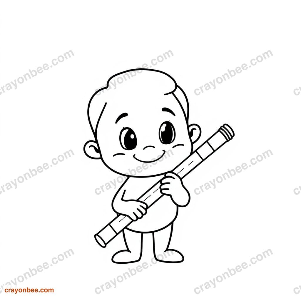 Flute Coloring Page — Free Printable PDF