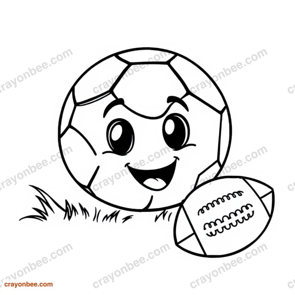 Football Coloring Page — Free Printable PDF
