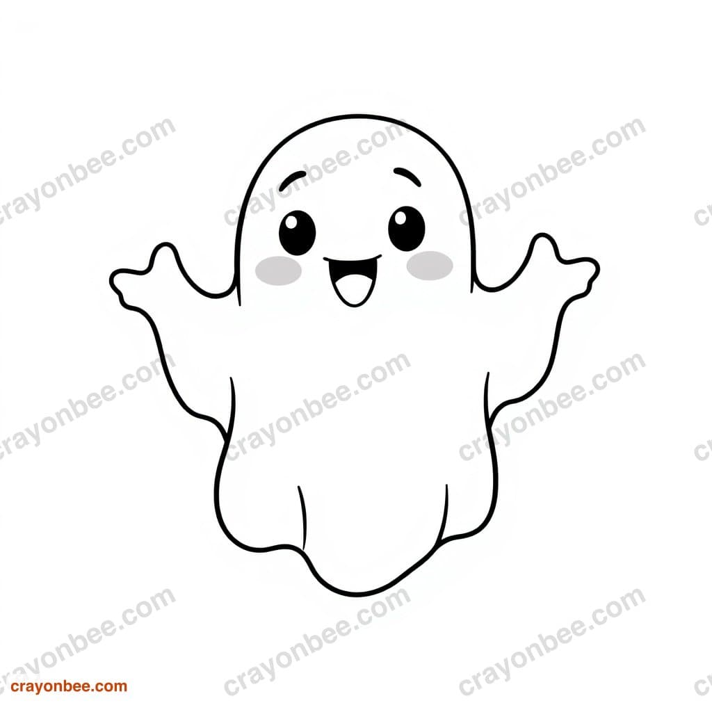 Friendly Ghost Coloring Page — Free Printable PDF