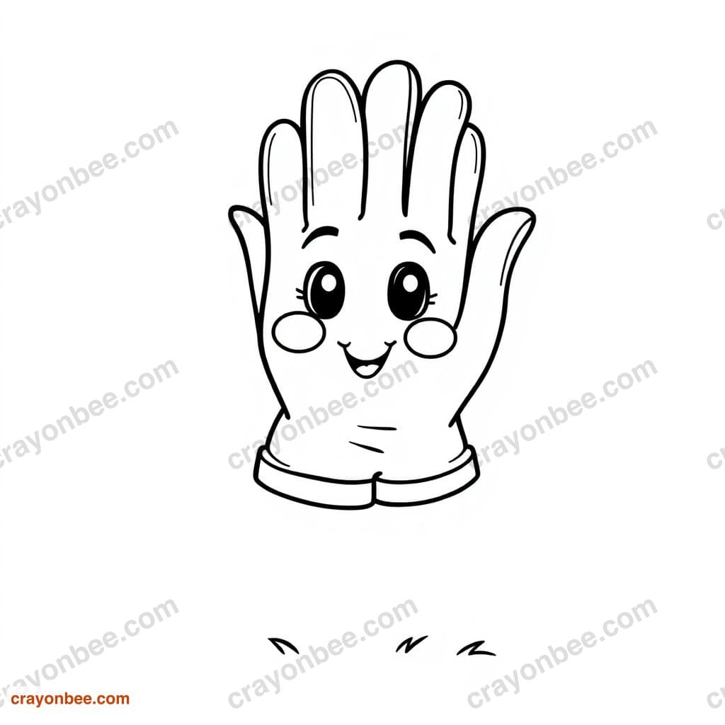 Gardening Gloves Coloring Page — Free Printable PDF