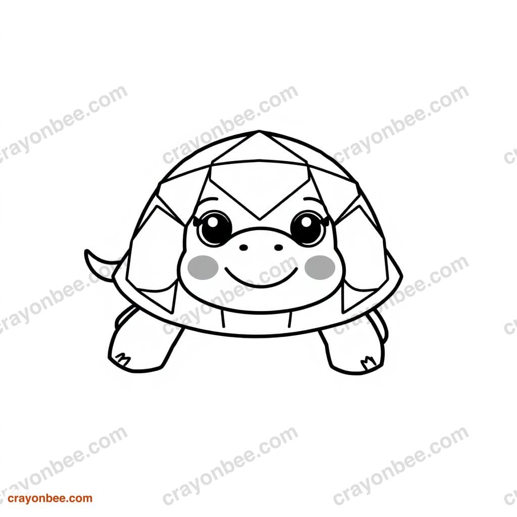 Geometric Pattern Turtle Coloring Page — Free Printable PDF