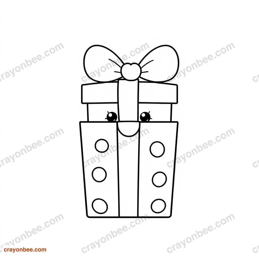 Gift Box Coloring Page — Free Printable PDF