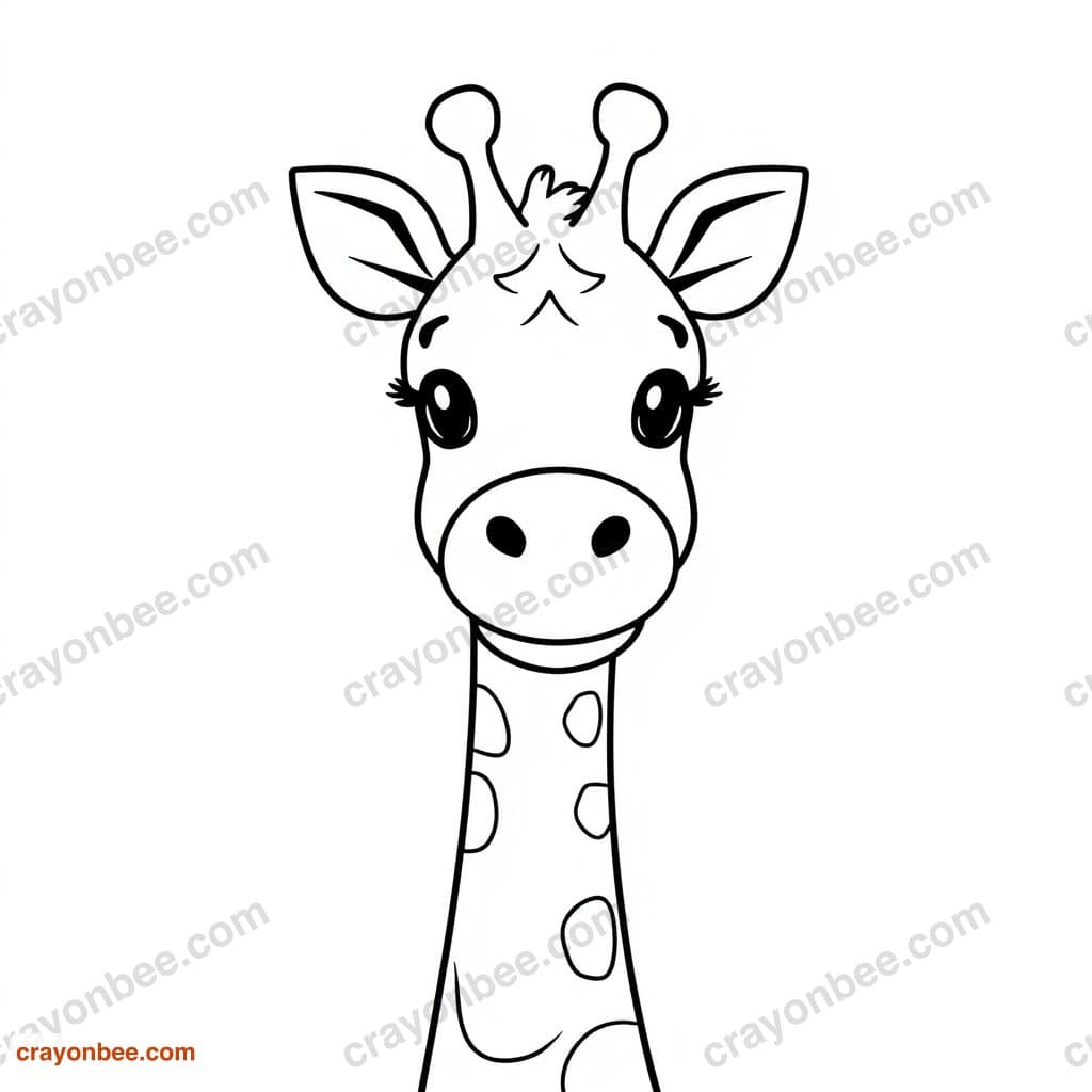 Giraffe Coloring Page — Free Printable PDF