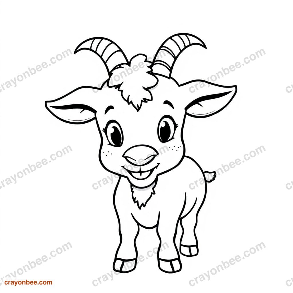 Goat Coloring Page — Free Printable PDF