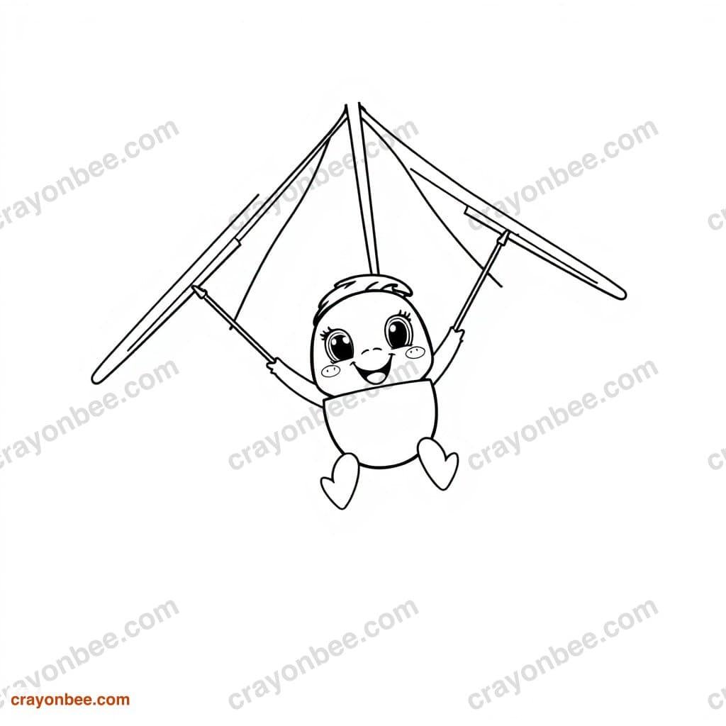 Hang Glider Coloring Page — Free Printable PDF