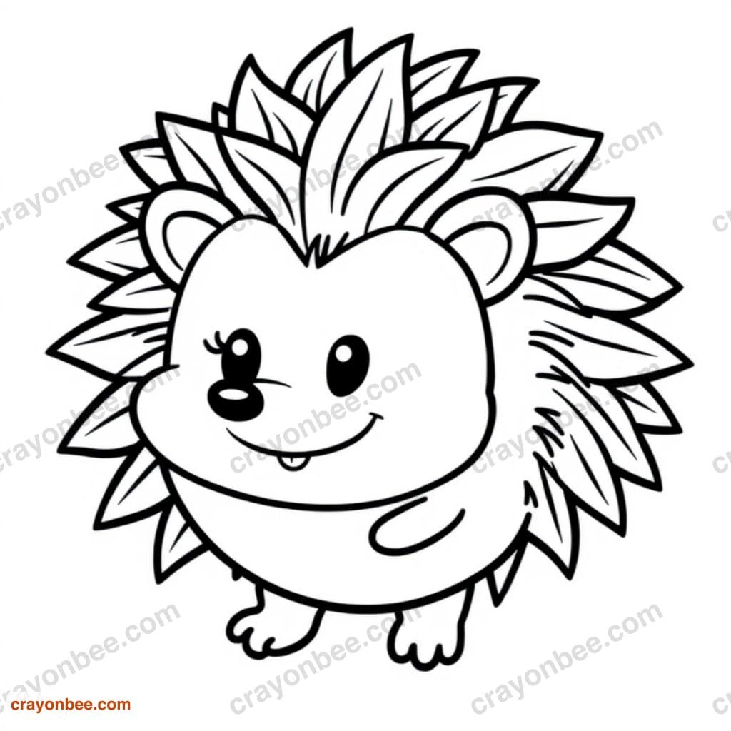 Hedgehog Ball Coloring Page — Free Printable PDF