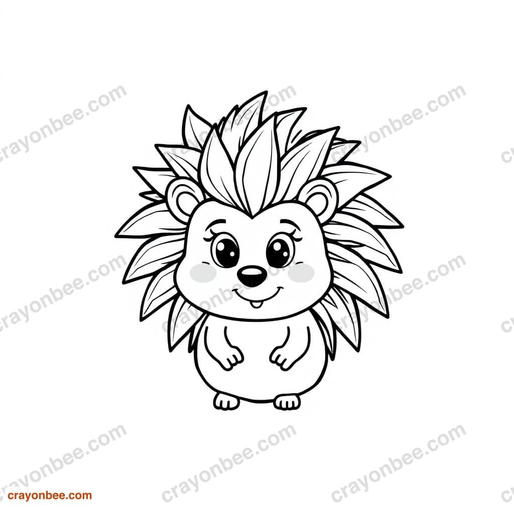 Hedgehog Coloring Page — Free Printable PDF