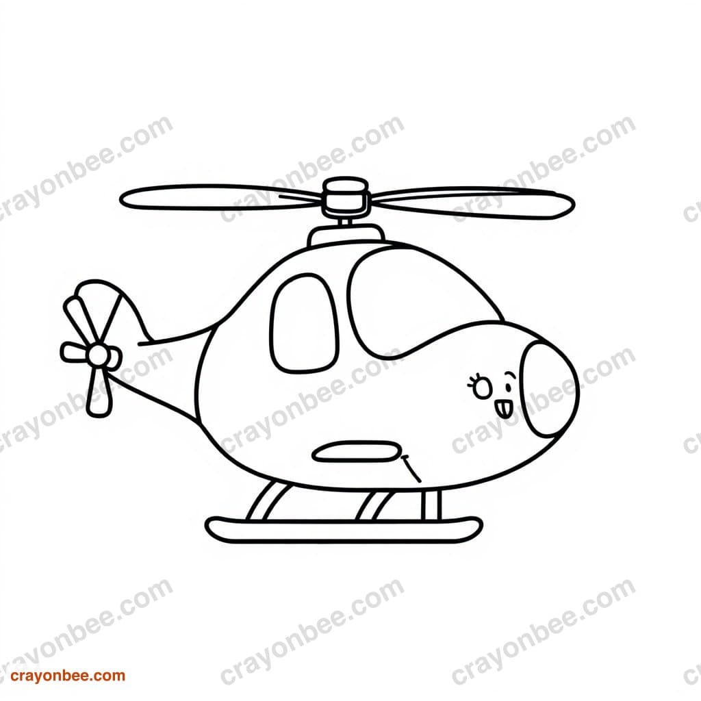 Helicopter Coloring Page — Free Printable PDF