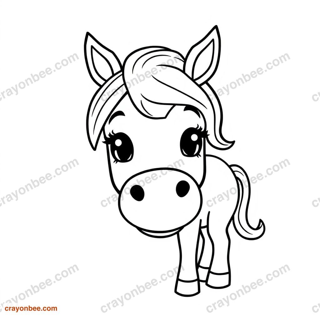 Horse Coloring Page — Free Printable PDF