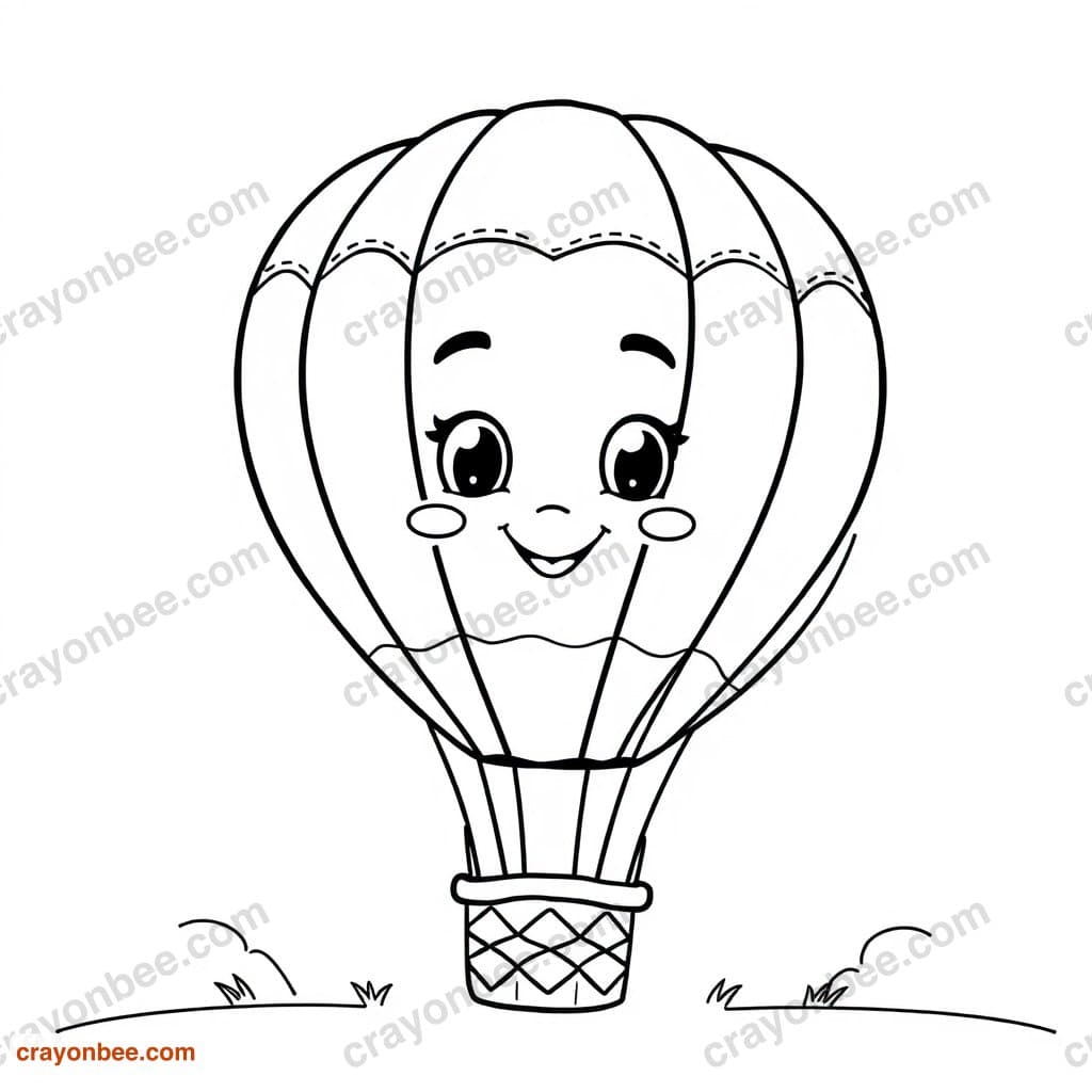 Hot Air Balloon Race Coloring Page — Free Printable PDF