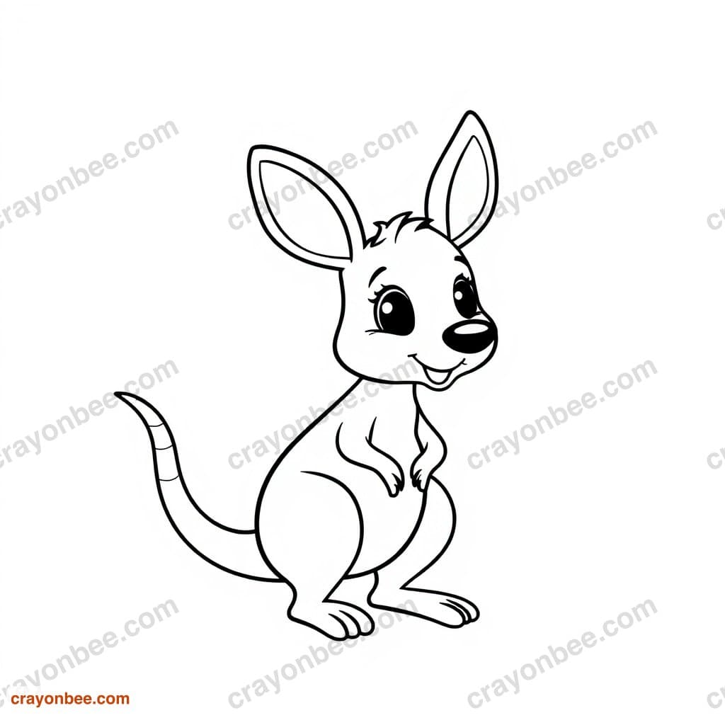 Kangaroo Coloring Page — Free Printable PDF