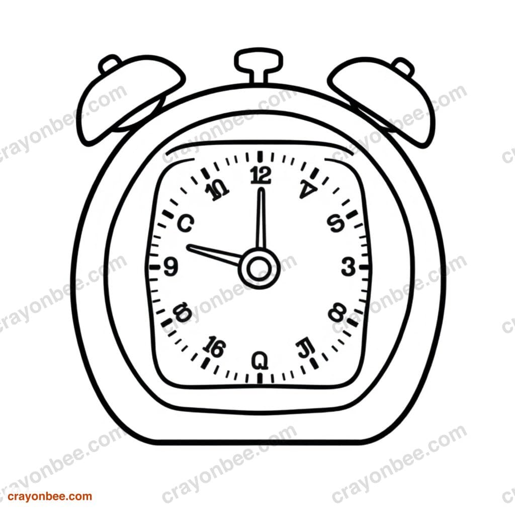 Kitchen Timer Coloring Page — Free Printable PDF