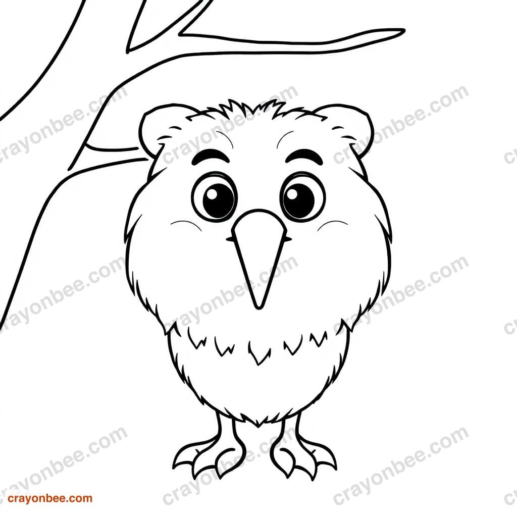 Kiwi Bird Coloring Page — Free Printable PDF