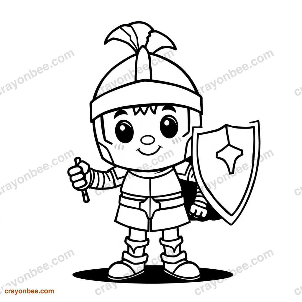 Knight Coloring Page — Free Printable PDF