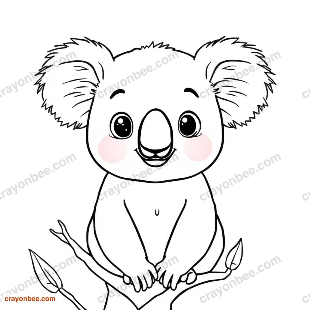 Koala Coloring Page — Free Printable PDF