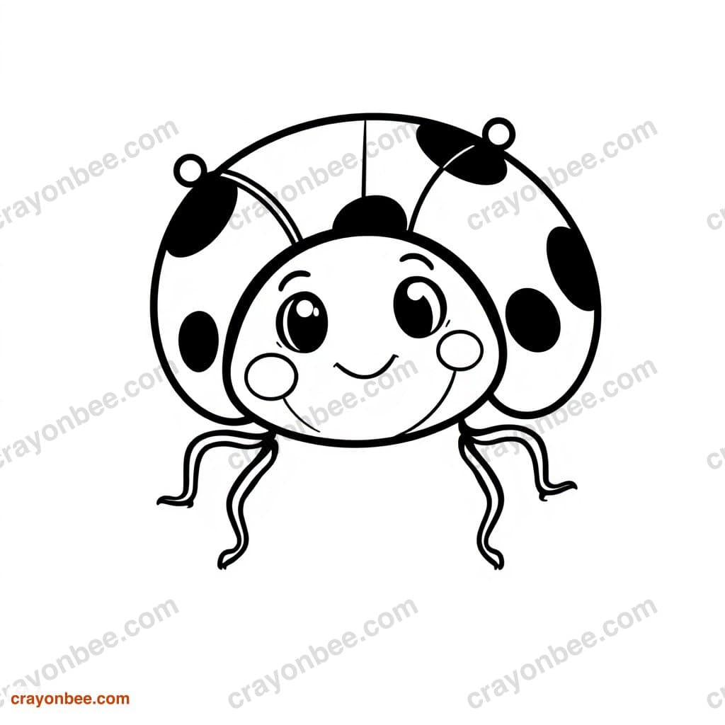 Ladybug With Spots Coloring Page — Free Printable PDF