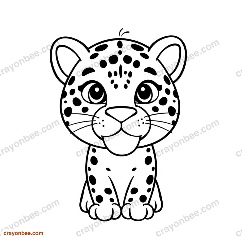 Leopard Coloring Page — Free Printable PDF