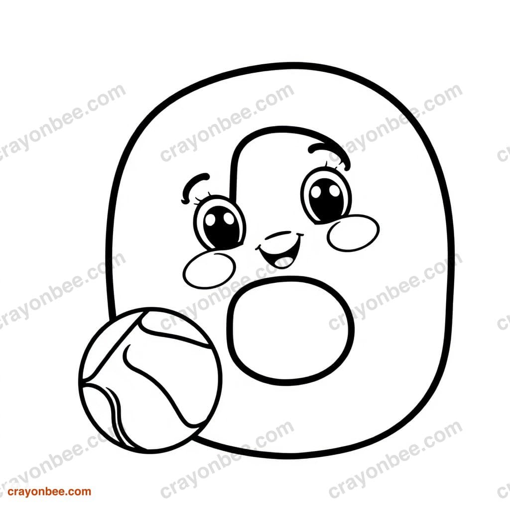 Letter B With Ball Coloring Page — Free Printable PDF
