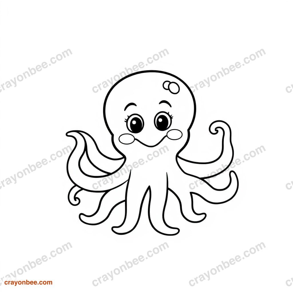 Letter O With Octopus Coloring Page — Free Printable PDF
