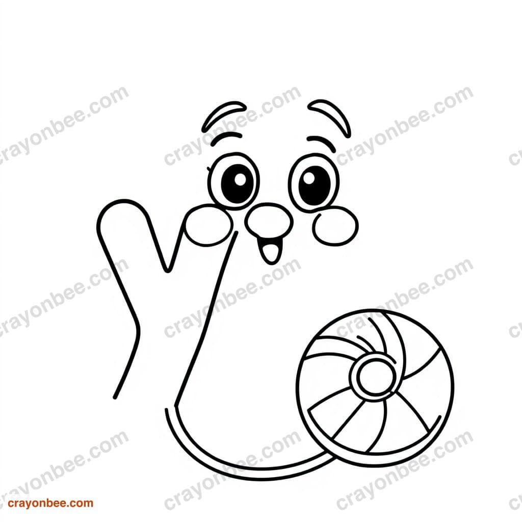 Letter Y With Yo-Yo Coloring Page — Free Printable PDF