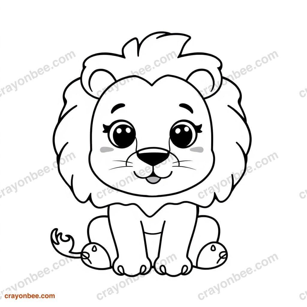 Lion Coloring Page — Free Printable PDF