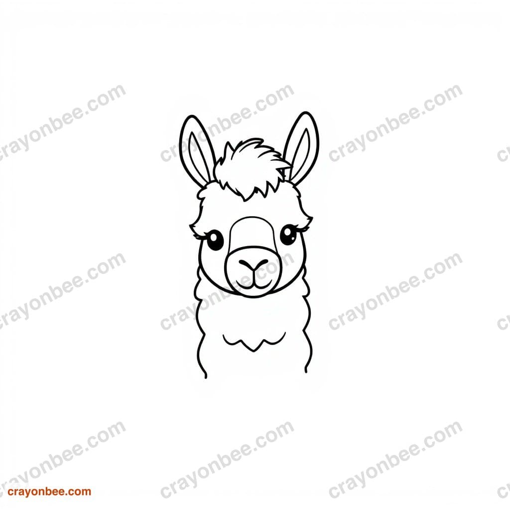 Llama Coloring Page — Free Printable PDF