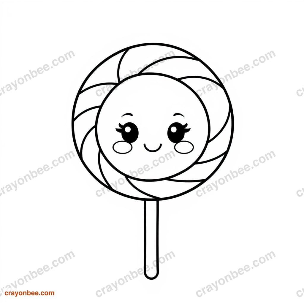 Lollipop Coloring Page — Free Printable PDF