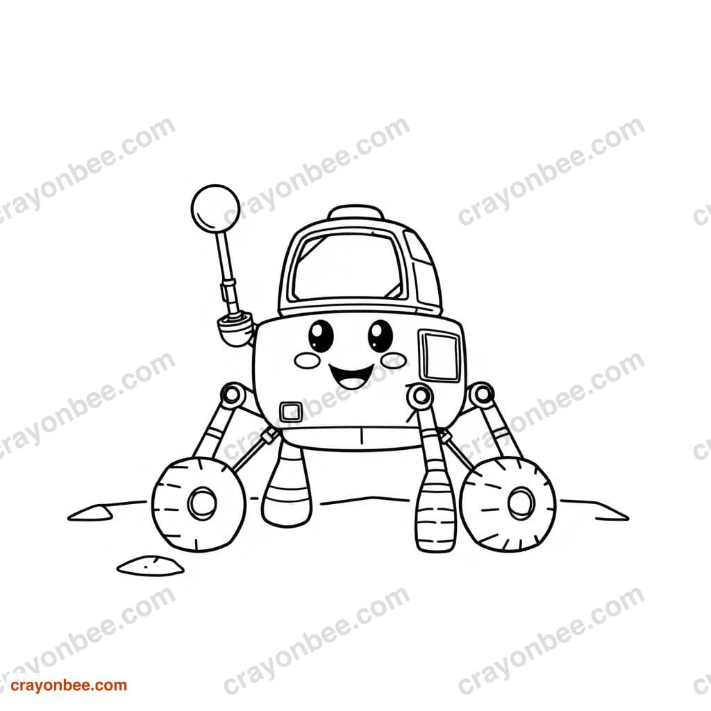 Lunar Lander Coloring Page — Free Printable PDF