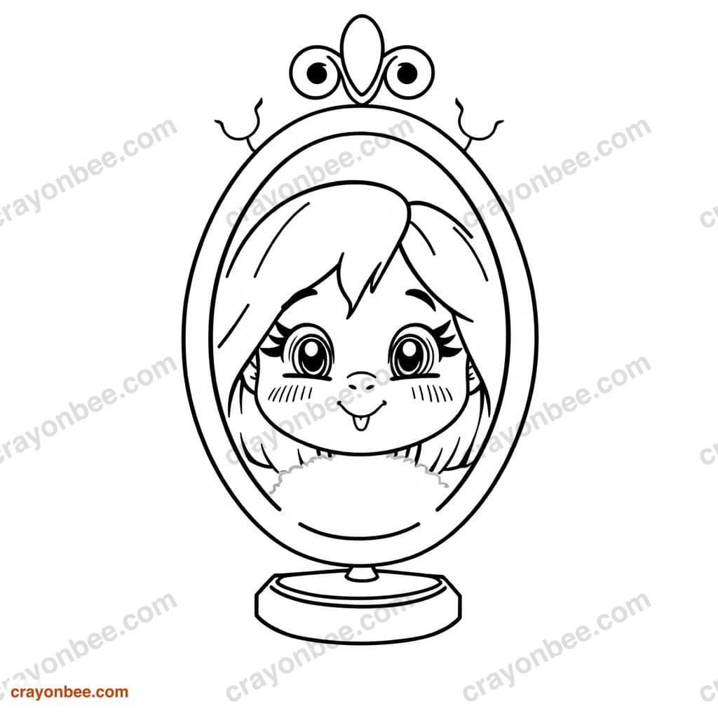 Magic Mirror Coloring Page — Free Printable PDF