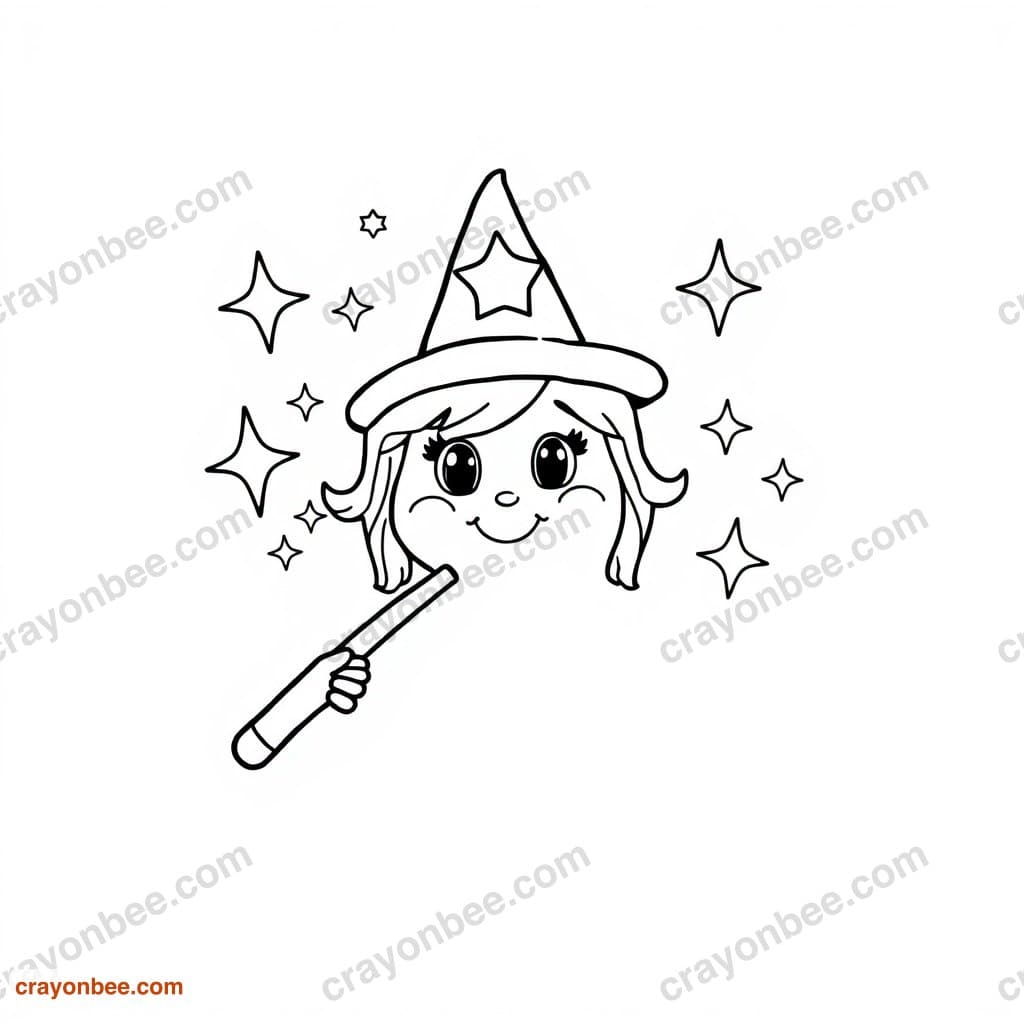 Magic Wand Coloring Page — Free Printable PDF