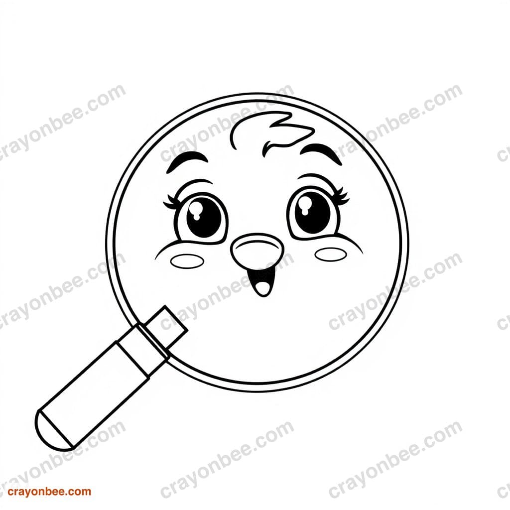 Magnifying Glass Coloring Page — Free Printable PDF