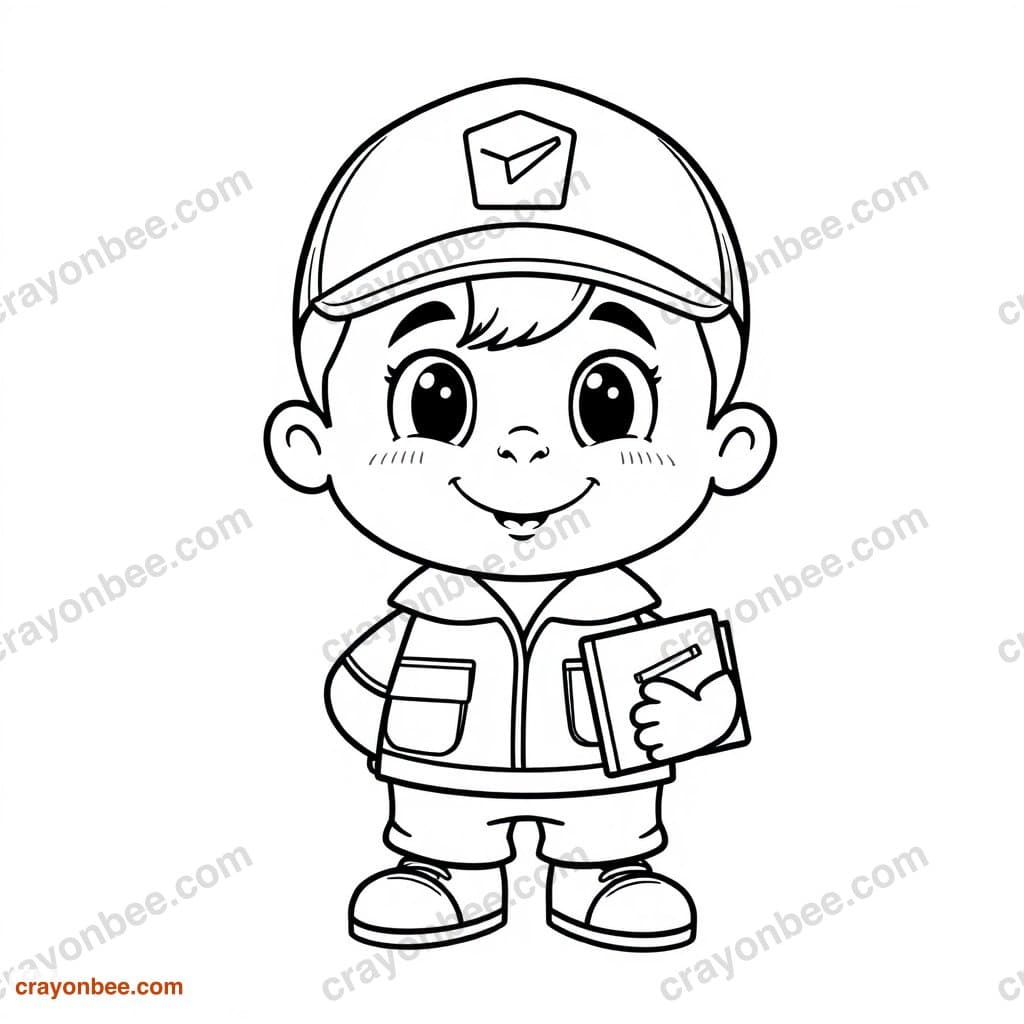 Mail Carrier Coloring Page — Free Printable PDF