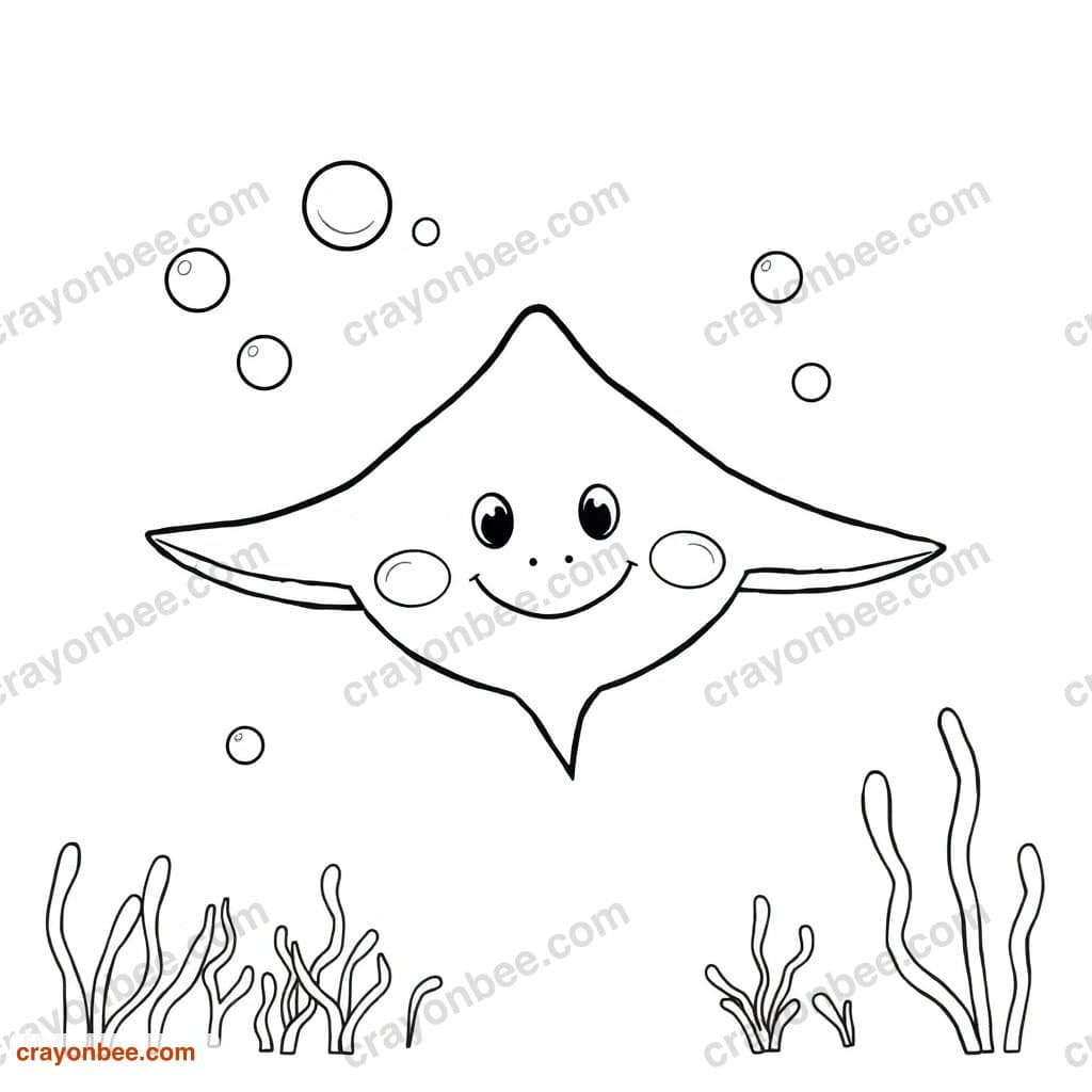 Manta Ray Coloring Page — Free Printable PDF