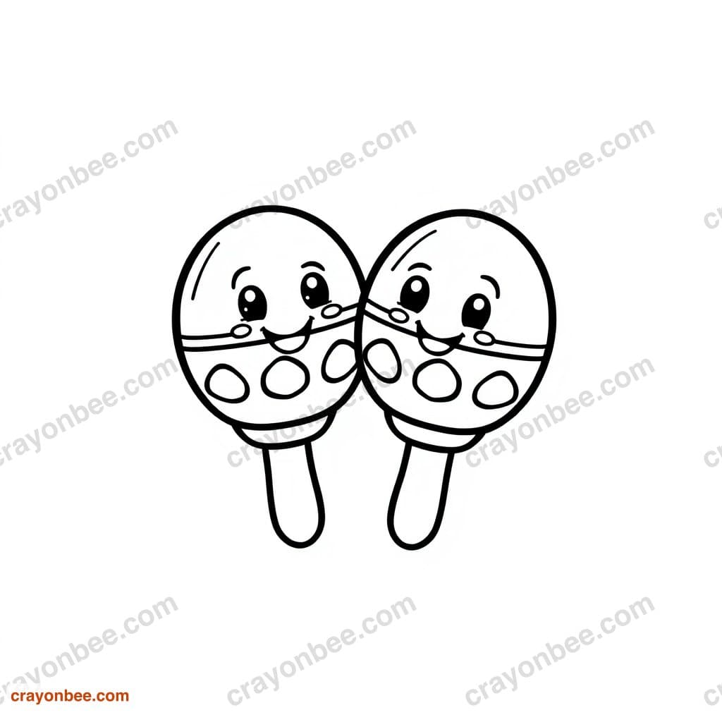 Maracas Coloring Page — Free Printable PDF