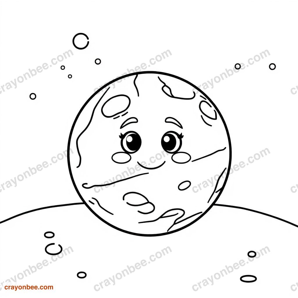 Mars Planet Coloring Page — Free Printable PDF