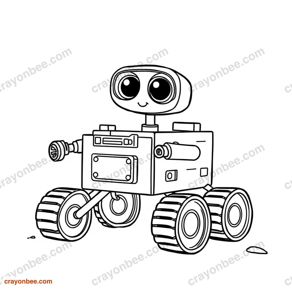 Mars Rover Cute Coloring Page — Free Printable PDF