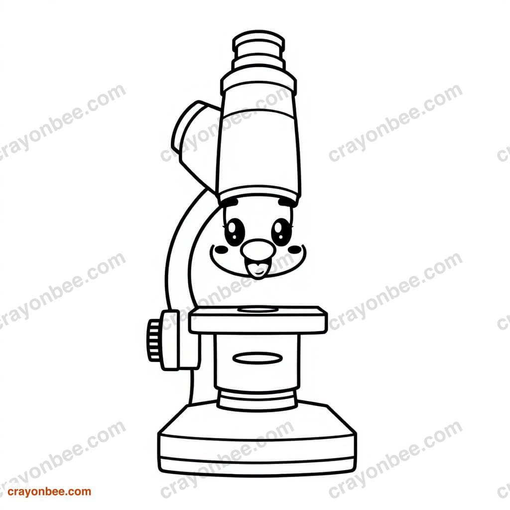 Microscope Coloring Page — Free Printable PDF