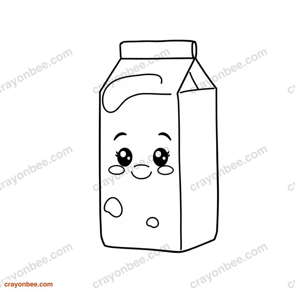 Milk Carton Coloring Page — Free Printable PDF