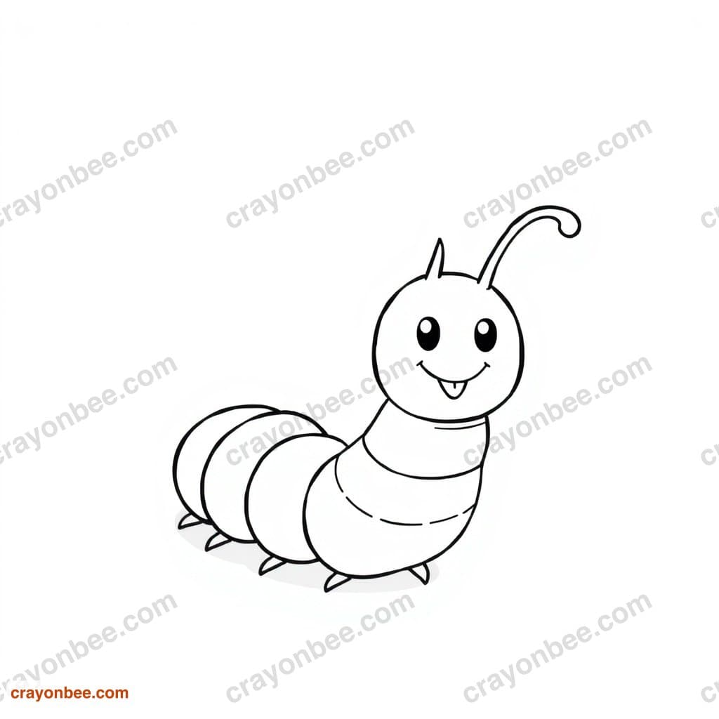Millipede Wiggly Coloring Page — Free Printable PDF