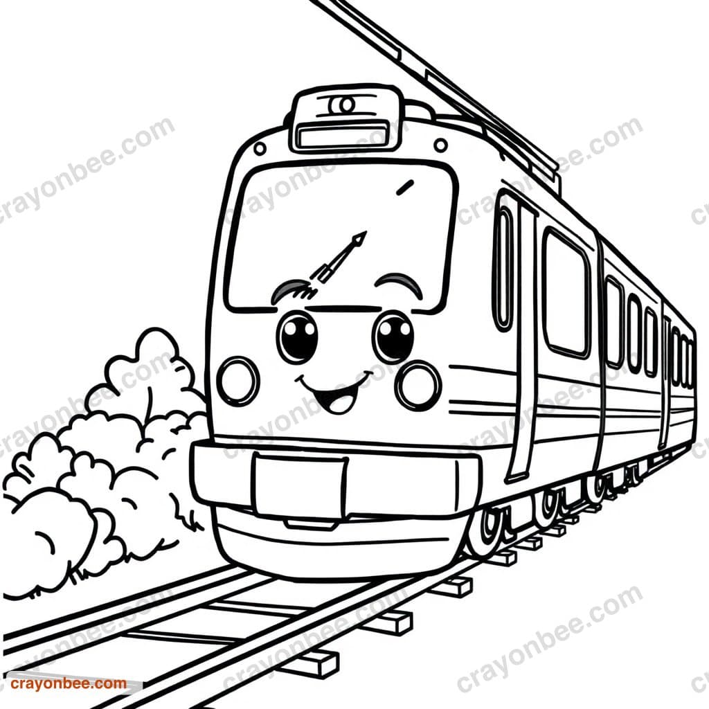 Monorail Coloring Page — Free Printable PDF