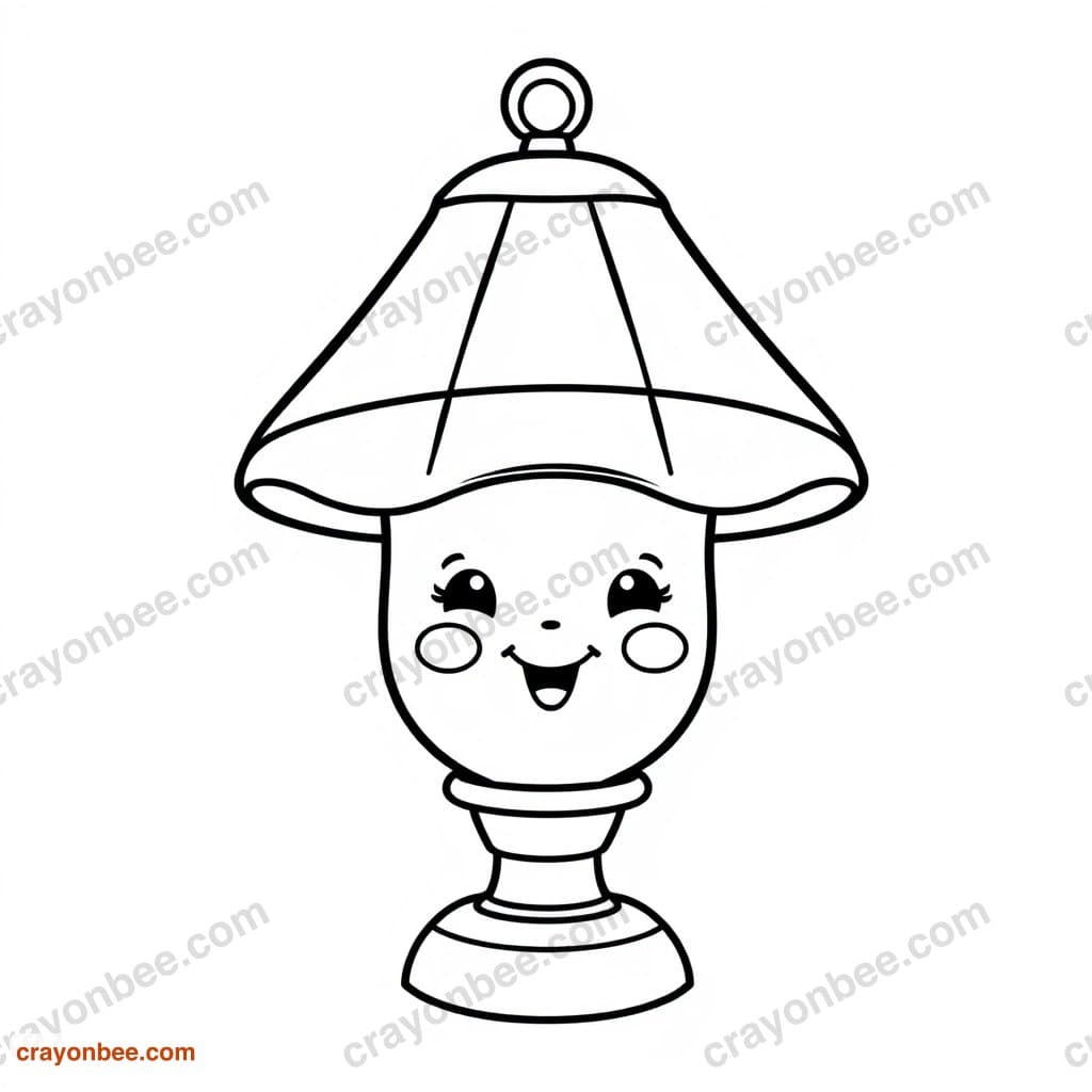 Night Lamp Coloring Page — Free Printable PDF